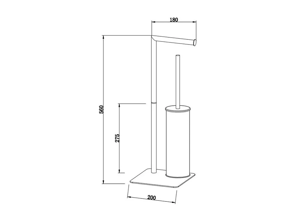 Piantana porta carta igienica e porta scopino "Saskia" in acciaio cromato lucido