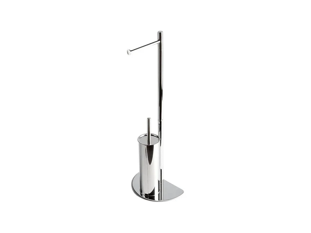 Metalen toiletrolhouder en toiletborstelhouder "Sophie" met halvemaanvormige voet
