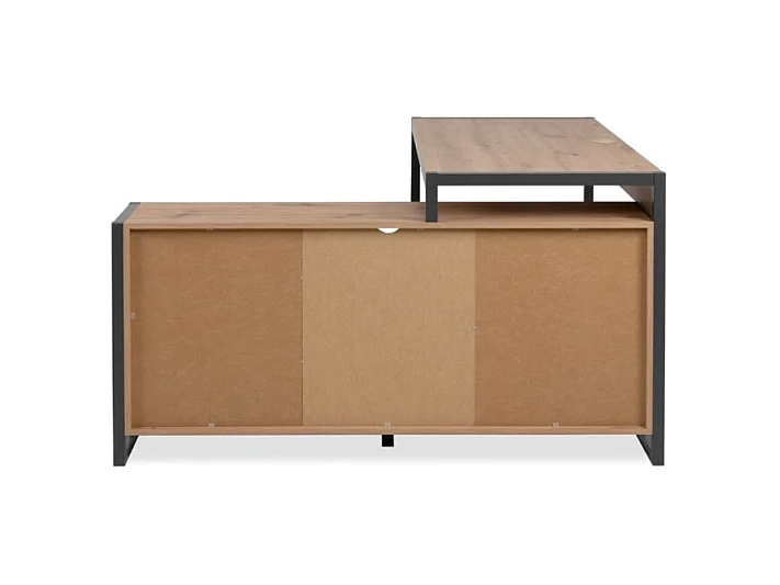 Scrivania ufficio moderna "Denver" angolare reversibile antracite quercia