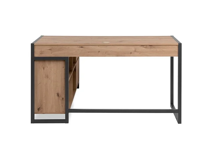 Scrivania ufficio moderna "Denver" angolare reversibile antracite quercia