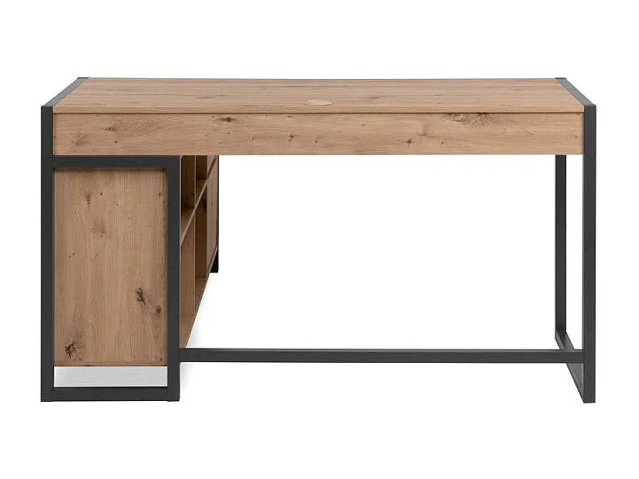 Scrivania ufficio moderna "Denver" angolare reversibile antracite quercia