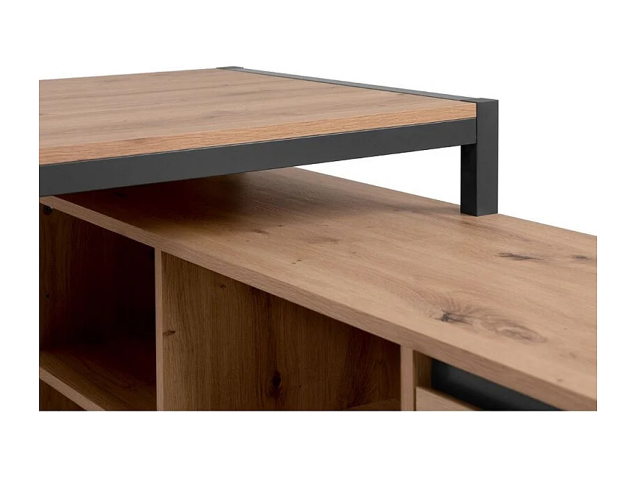 Scrivania ufficio moderna "Denver" angolare reversibile antracite quercia