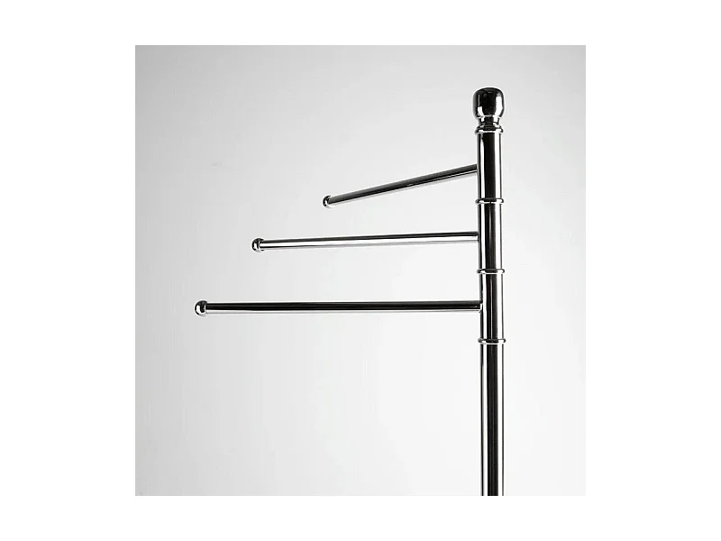 Lampadaire avec 3 porte-serviettes "Matthias" en acier chromé