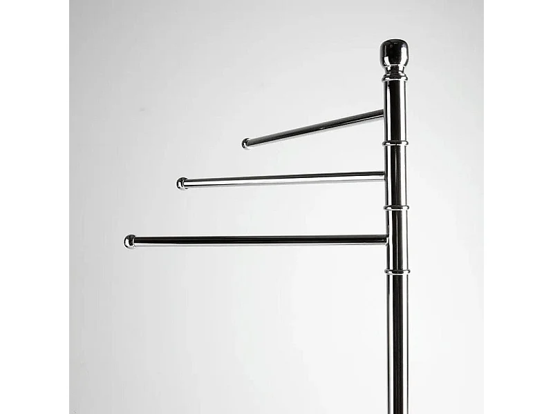 Candeeiro de pé com 3 suportes para toalhas "Matthias" em aço cromado