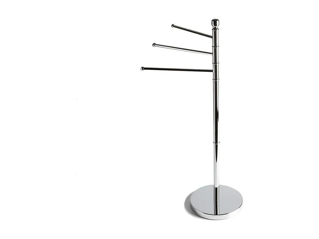 Candeeiro de pé com 3 suportes para toalhas "Matthias" em aço cromado