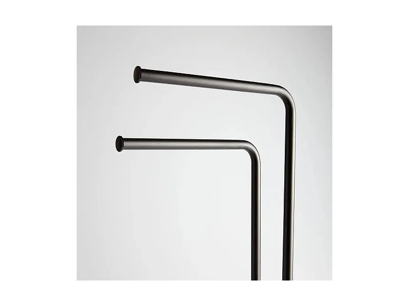 Lampadaire à 2 bras porte-serviettes "Katrin" en métal noir mat