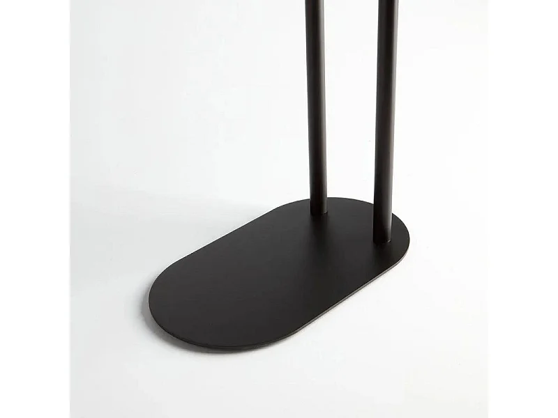 Lampa stojąca z 2 uchwytami na ręczniki "Katrin" z matowego czarnego metalu