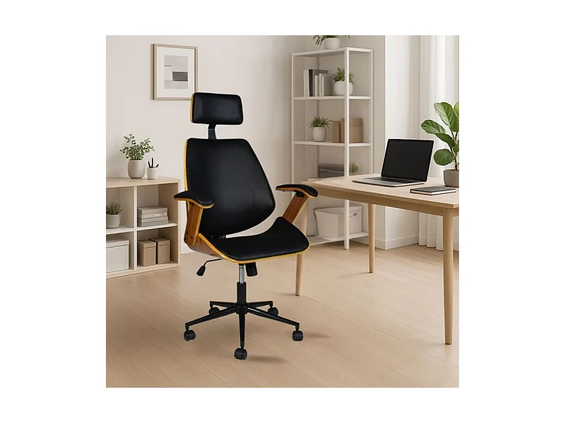 "James" directiestoel met vaste armleuningen in lederlook