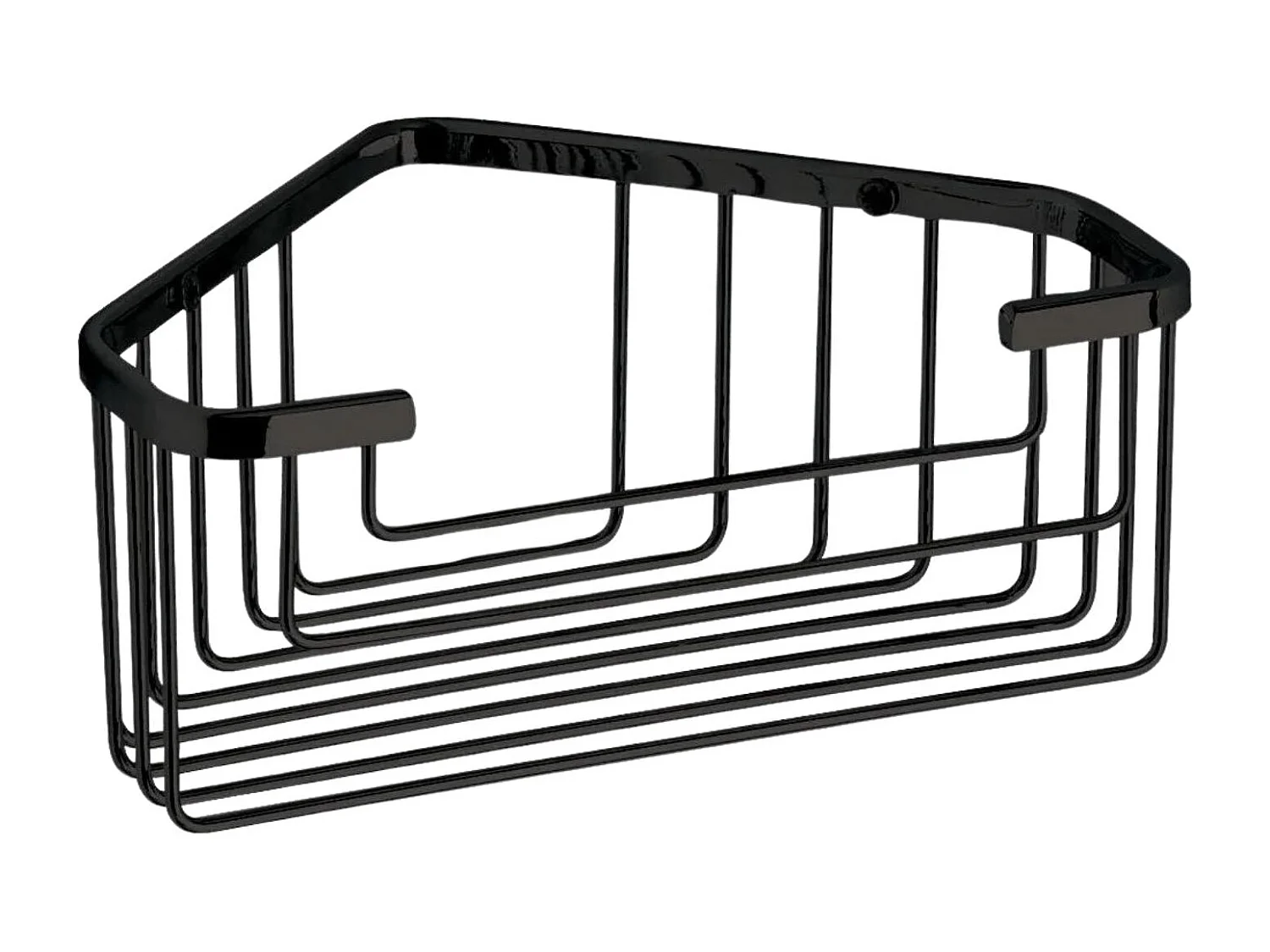 Portasapone nero opaco angolare da doccia "Camille" in filo di acciaio inossidabile