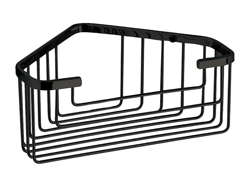 Portasapone nero opaco angolare da doccia "Camille" in filo di acciaio inossidabile