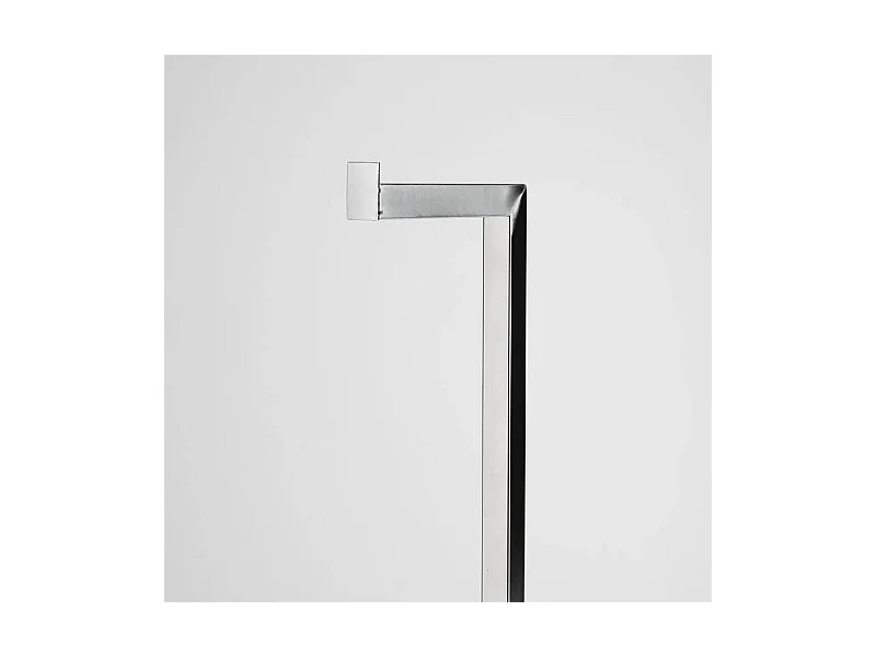 Lampadaire avec porte-rouleau et porte-balai WC blanc "Étienne" en acier chromé poli