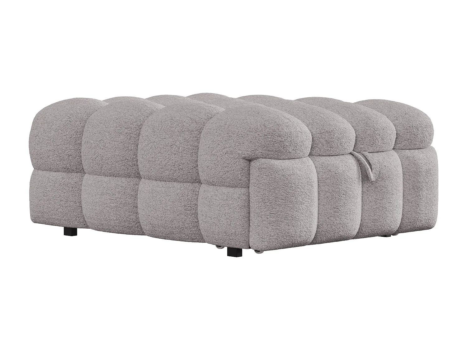Graues Schlafsofa - Einzelbett mit Schaumstoffpolsterung und klappbar - teddystoff