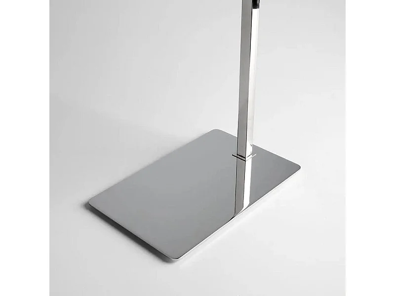 Piantana 2 bracci porta salviette "Bastien" in metallo cromato lucido