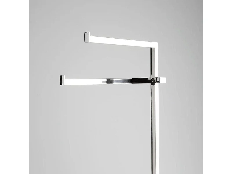 Piantana 2 bracci porta salviette "Bastien" in metallo cromato lucido