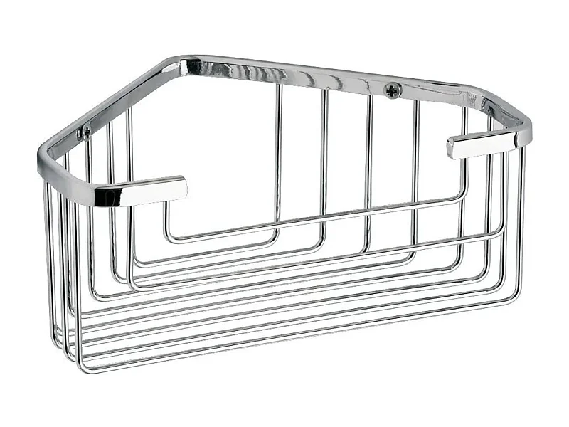 Jabonera de esquina para ducha "Camille" de alambre de acero inoxidable cromado y plateado