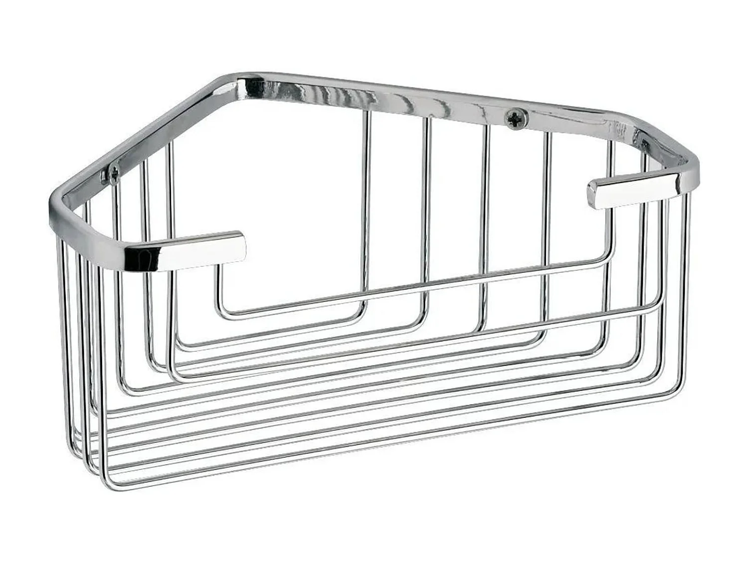 Jabonera de esquina para ducha "Camille" de alambre de acero inoxidable cromado y plateado