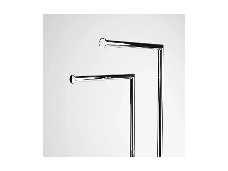Porte-serviettes 2 pièces "Wilhelm" en métal chromé avec base rectangulaire