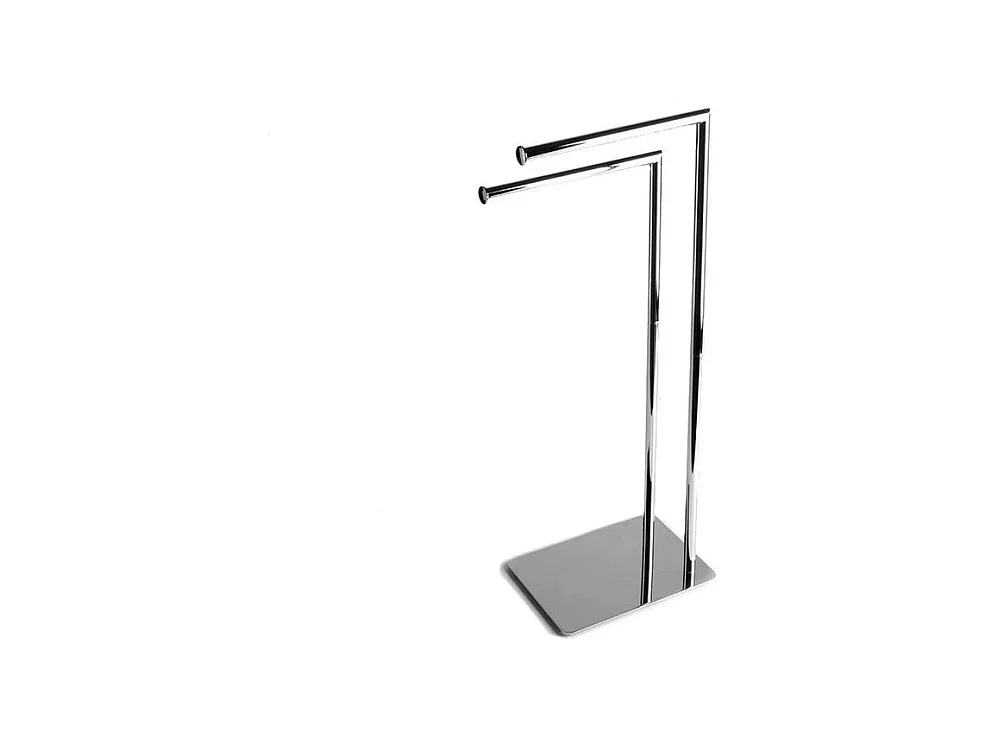Porte-serviettes 2 pièces "Wilhelm" en métal chromé avec base rectangulaire