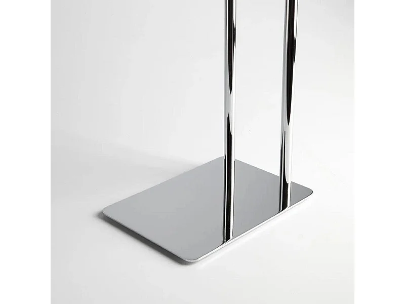 Toalheiro "Wilhelm" 2 em metal cromado com base retangular