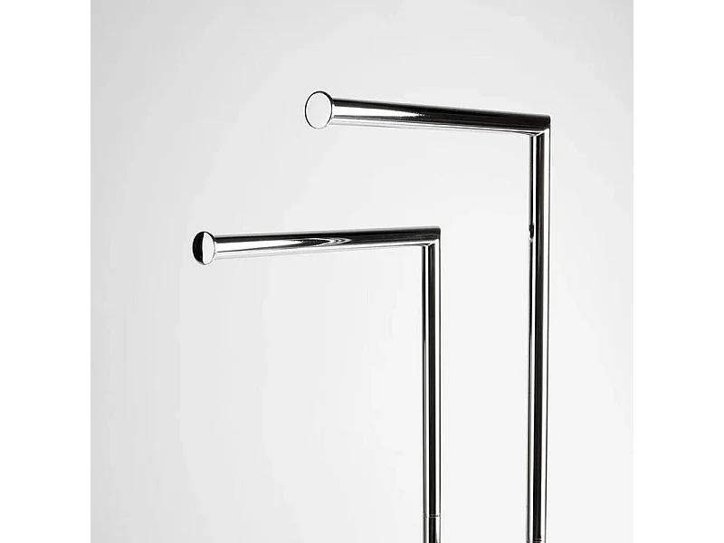 Toalheiro "Wilhelm" 2 em metal cromado com base retangular