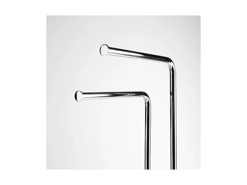 Porte-serviettes 2 pièces "Hans" en métal chromé avec base ovale