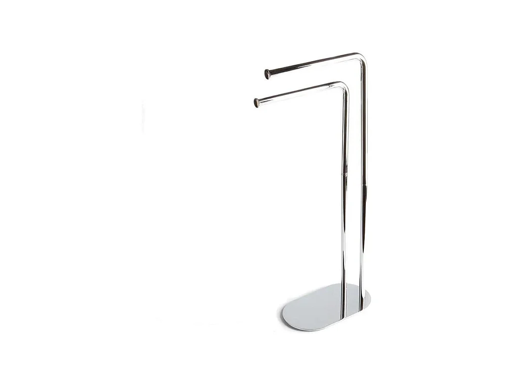 Porte-serviettes 2 pièces "Hans" en métal chromé avec base ovale