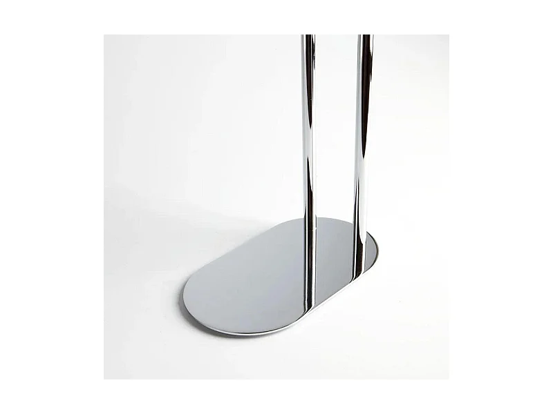 Porte-serviettes 2 pièces "Hans" en métal chromé avec base ovale