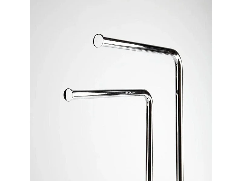 Toalheiro "Hans" 2 em metal cromado com base oval