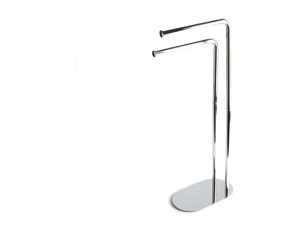 Toalheiro "Hans" 2 em metal cromado com base oval