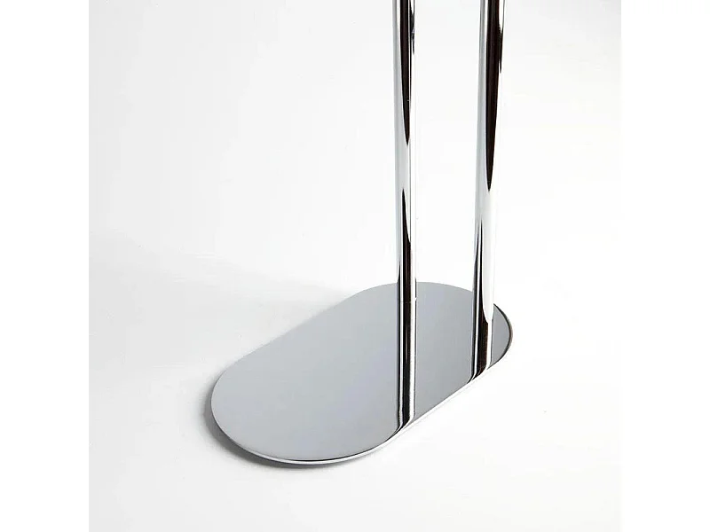 Toalheiro "Hans" 2 em metal cromado com base oval
