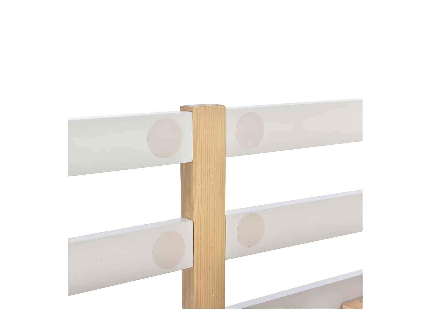 Lit superposé 90 x 200 cm - Lit enfant avec échelle et barrières de sécurité - bois  blanc - sans matelas