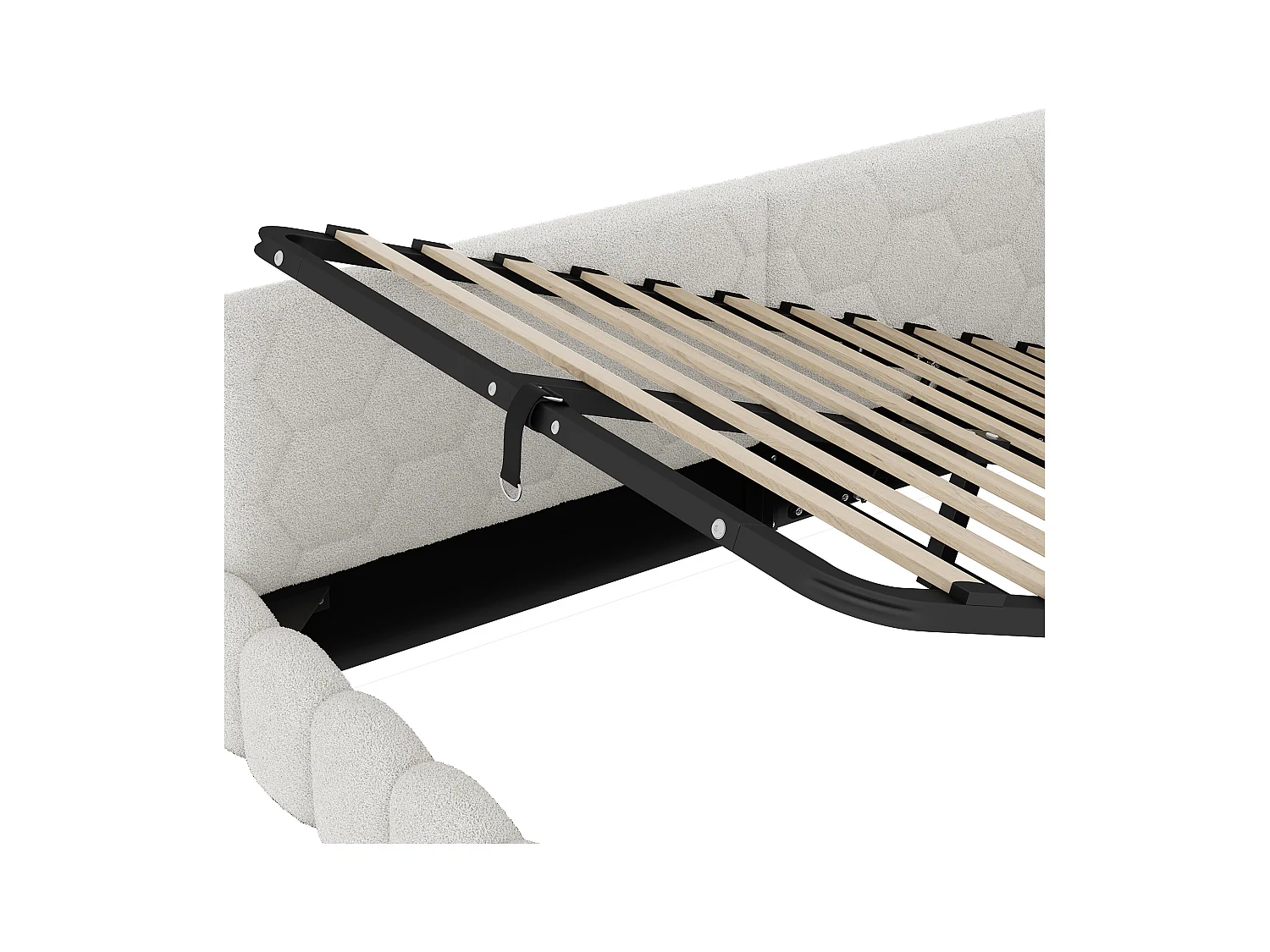 Lit coffre 140x200 cm - Lit adulte avec éclairage LED et recharge USB - blanc - sans matelas