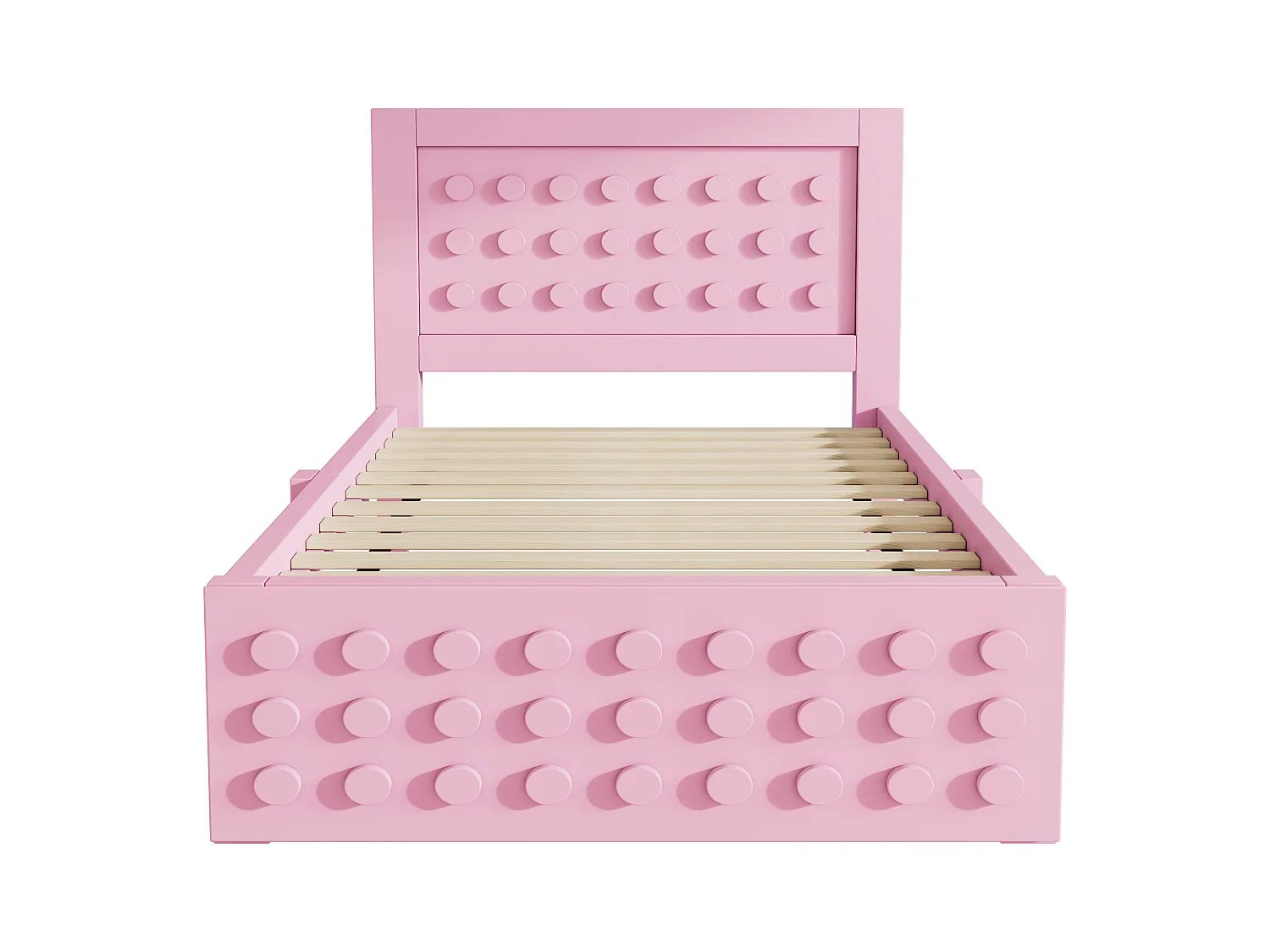 Cama de criança 90 x 200 cm - Cama individual com gavetas e compartimento por baixo da cama - madeira rosa - sem colchão