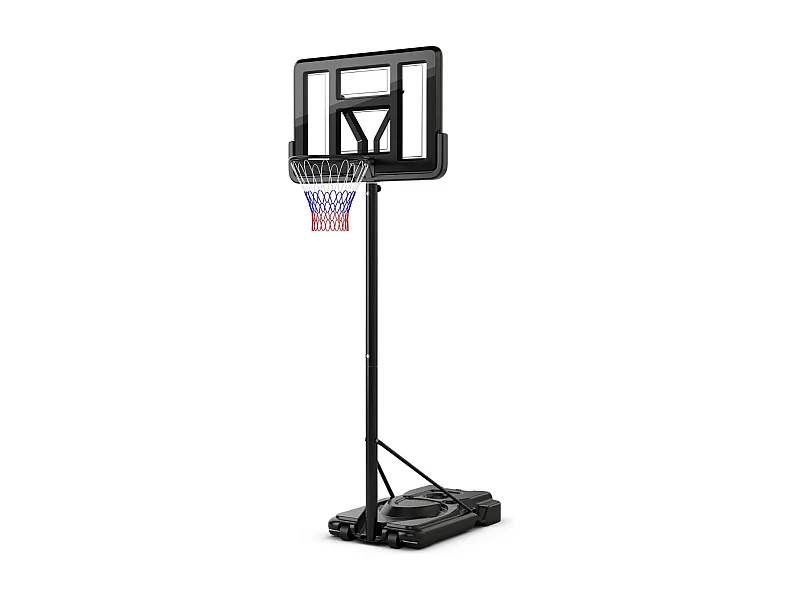 Panier de Basket-Ball sur Pied, Hauteur Réglable à 12 Niveaux 232-305 CM, Ensemble de Basketball avec Roues Panneau Arrière Incassable Rangement de Balle