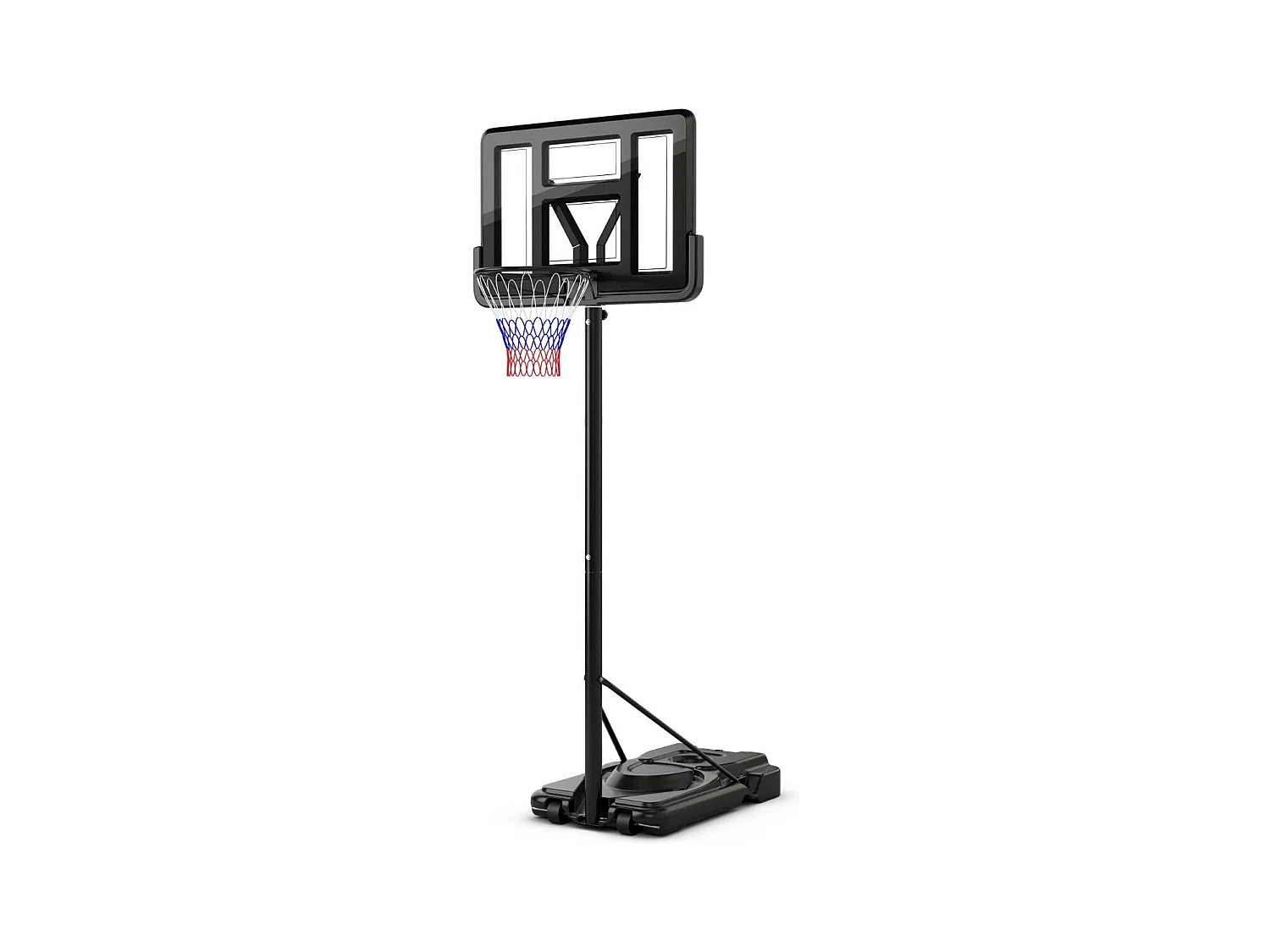 Panier de Basket-Ball sur Pied, Hauteur Réglable à 12 Niveaux 232-305 CM, Ensemble de Basketball avec Roues Panneau Arrière Incassable Rangement de Balle