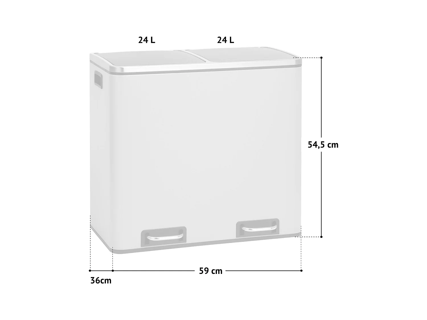 SVITA TM2X24 poubelle 48l taupe