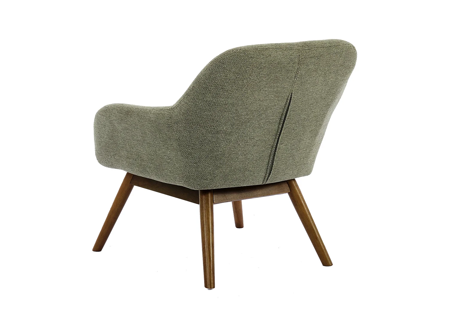 MALMO-Fauteuil en bois patiné noyer et tissu Trendy Sauge