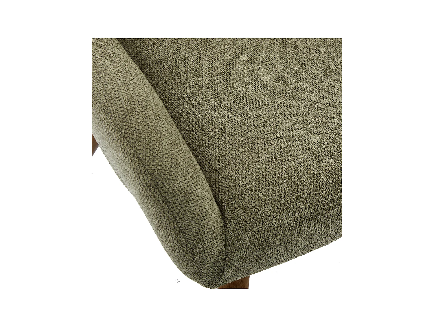 MALMO-Fauteuil en bois patiné noyer et tissu Trendy Sauge