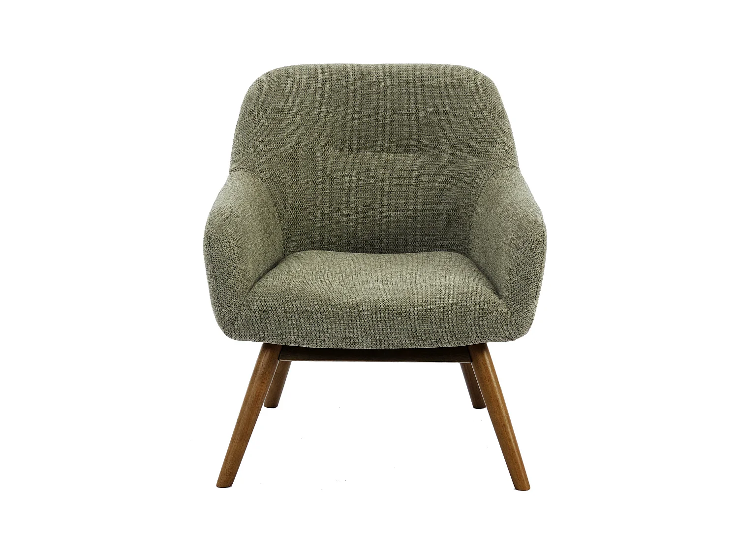 MALMO-Fauteuil en bois patiné noyer et tissu Trendy Sauge