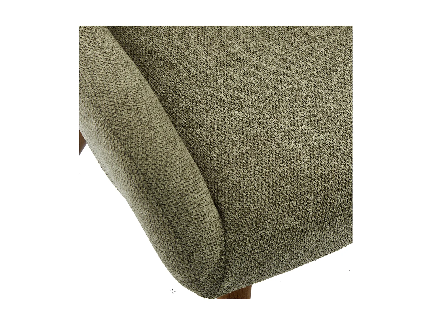 MALMO-Sillón de madera patinada nogal y tejido Trendy Sauge