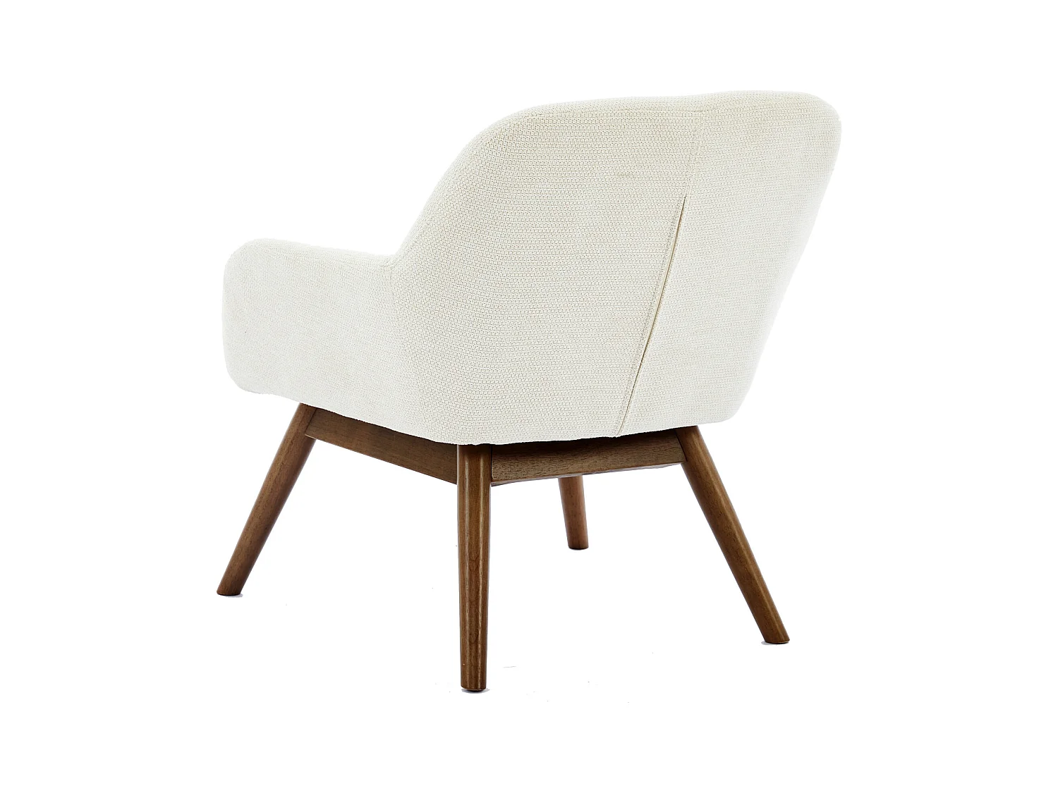MALMO-Fauteuil en bois patiné noyer et tissu Trendy Beige