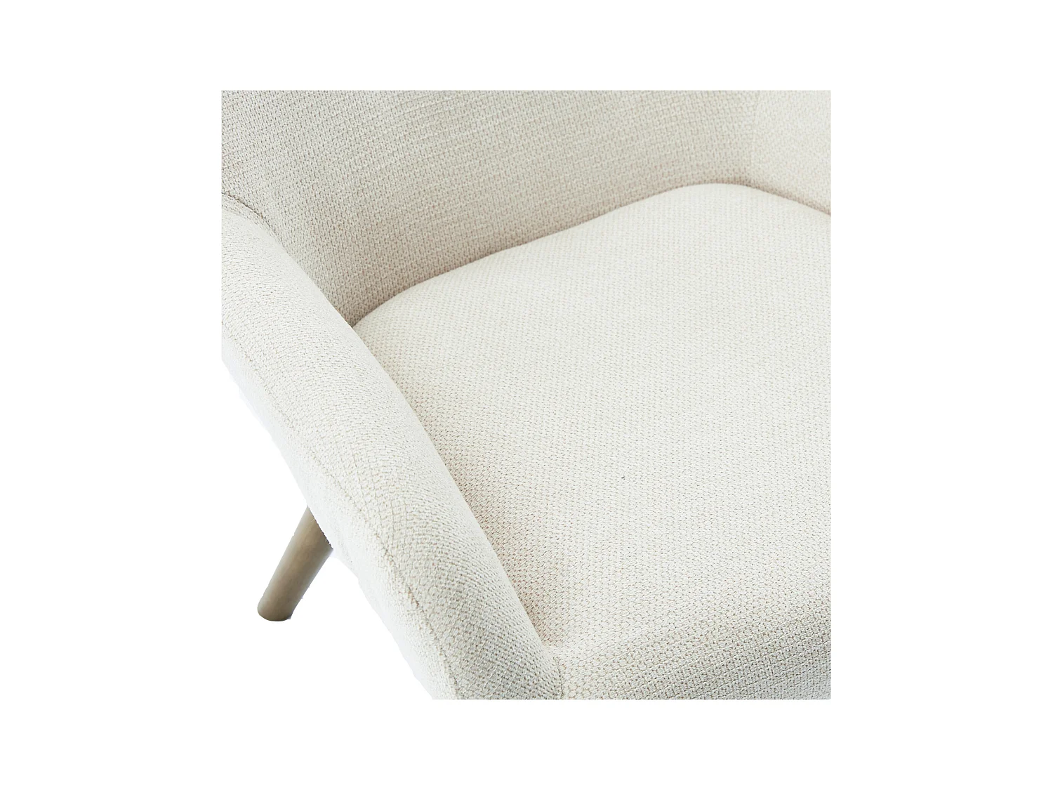 MALMO-Fauteuil en bois patiné noyer et tissu Trendy Beige