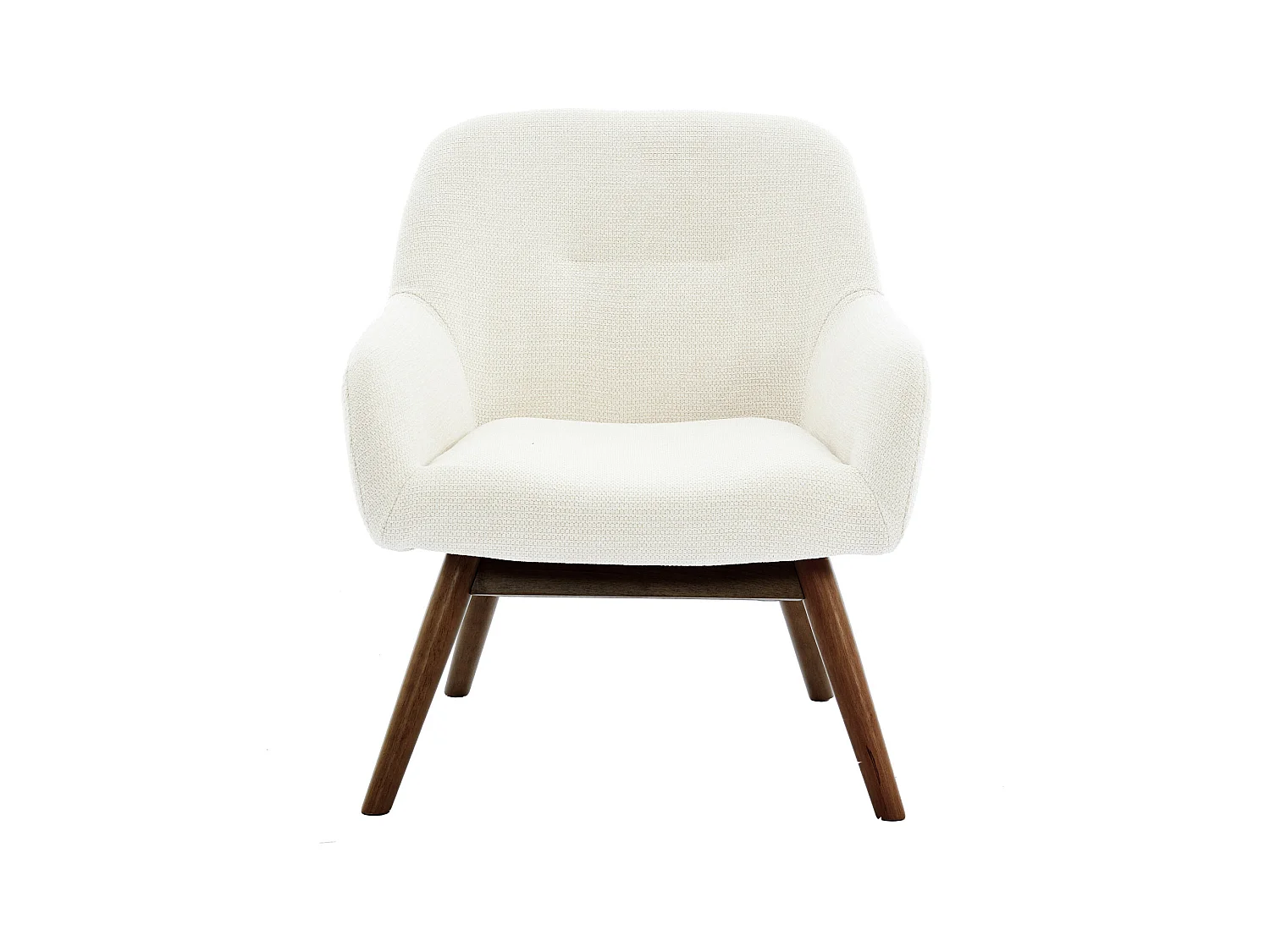 MALMO-Fauteuil en bois patiné noyer et tissu Trendy Beige