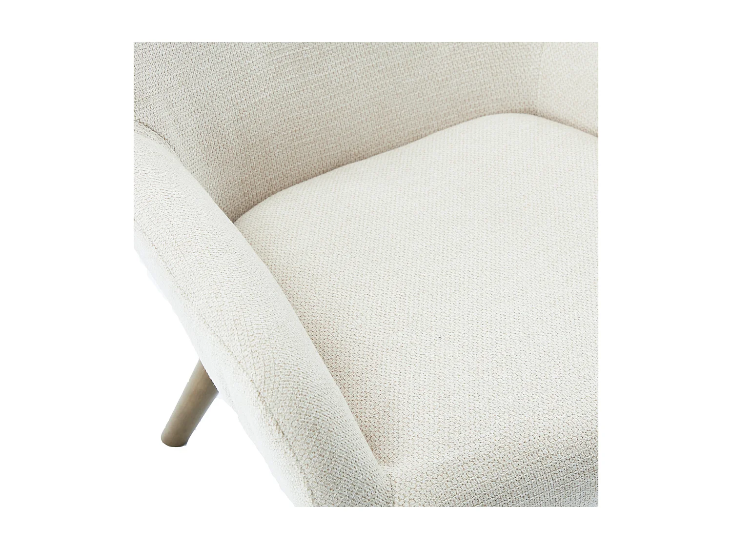 MALMO-Poltrona in legno patinato noce e tessuto Trendy Beige