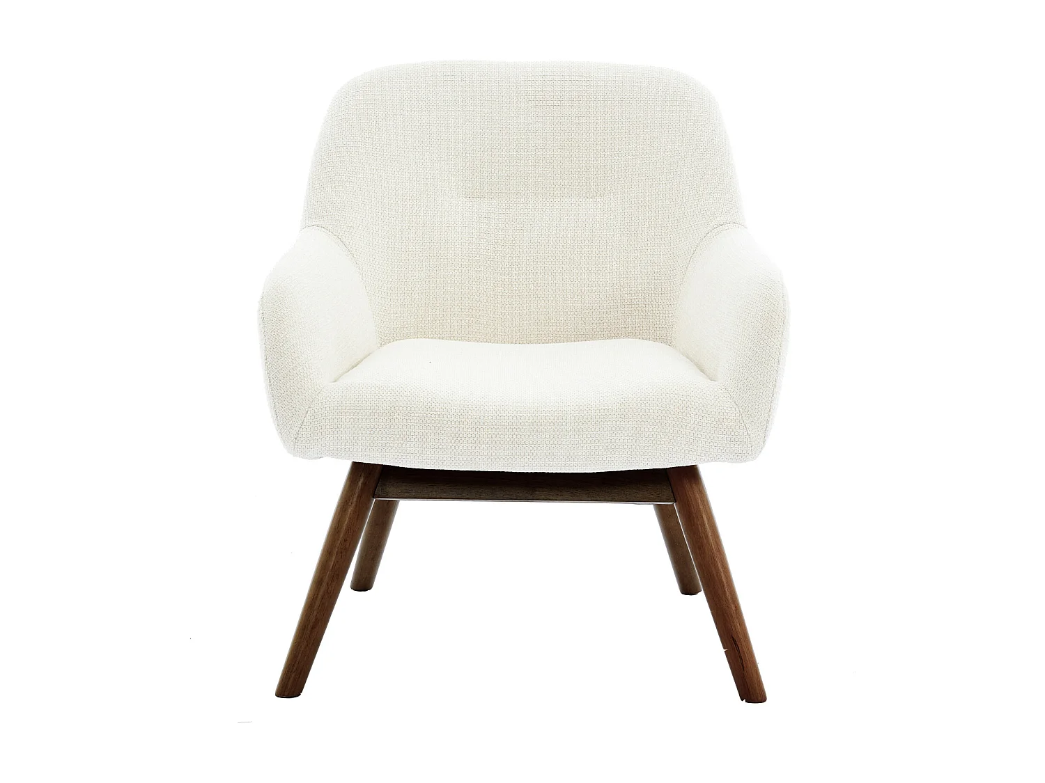 MALMO-Poltrona in legno patinato noce e tessuto Trendy Beige