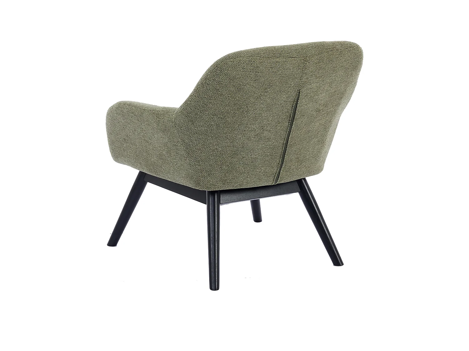 MALMO-Fauteuil en bois noir et tissu Trendy Sauge