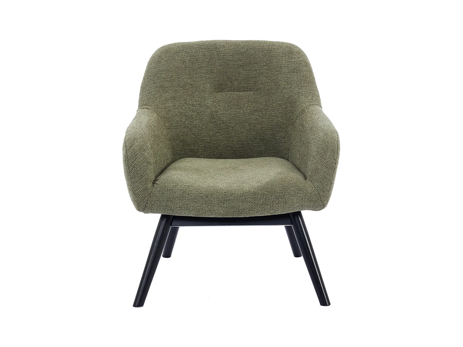 MALMO-Fauteuil en bois noir et tissu Trendy Sauge
