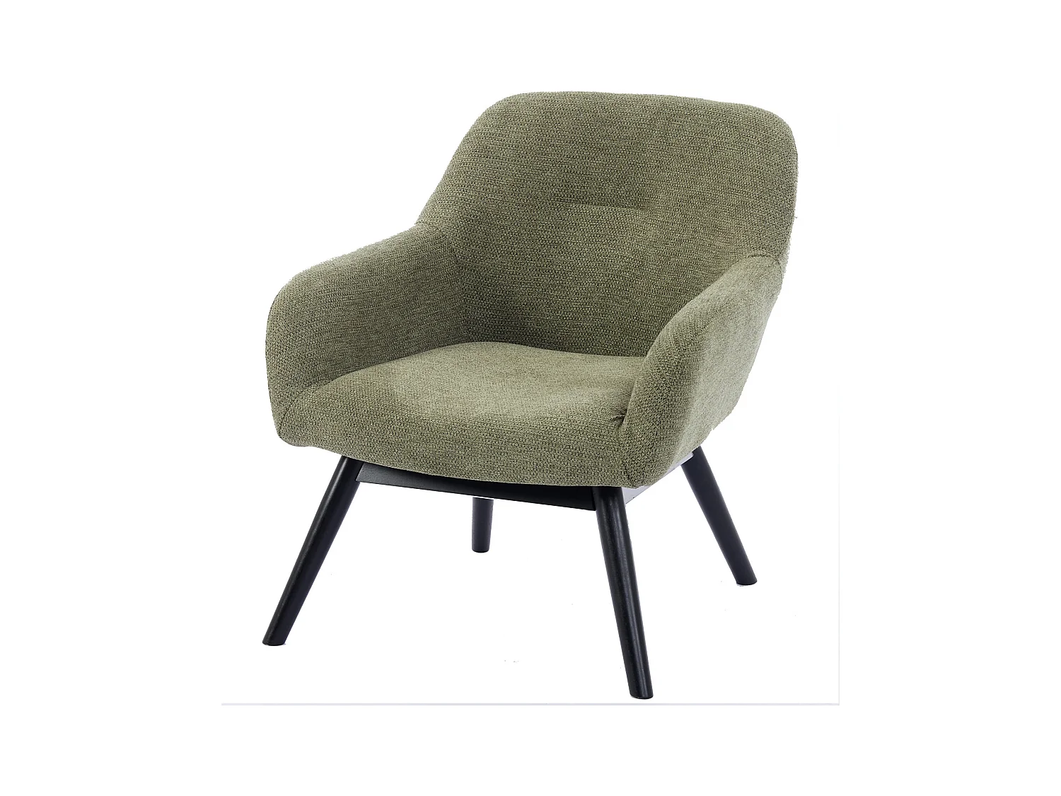 MALMO-Sillón de madera negra y tela Trendy Sauge