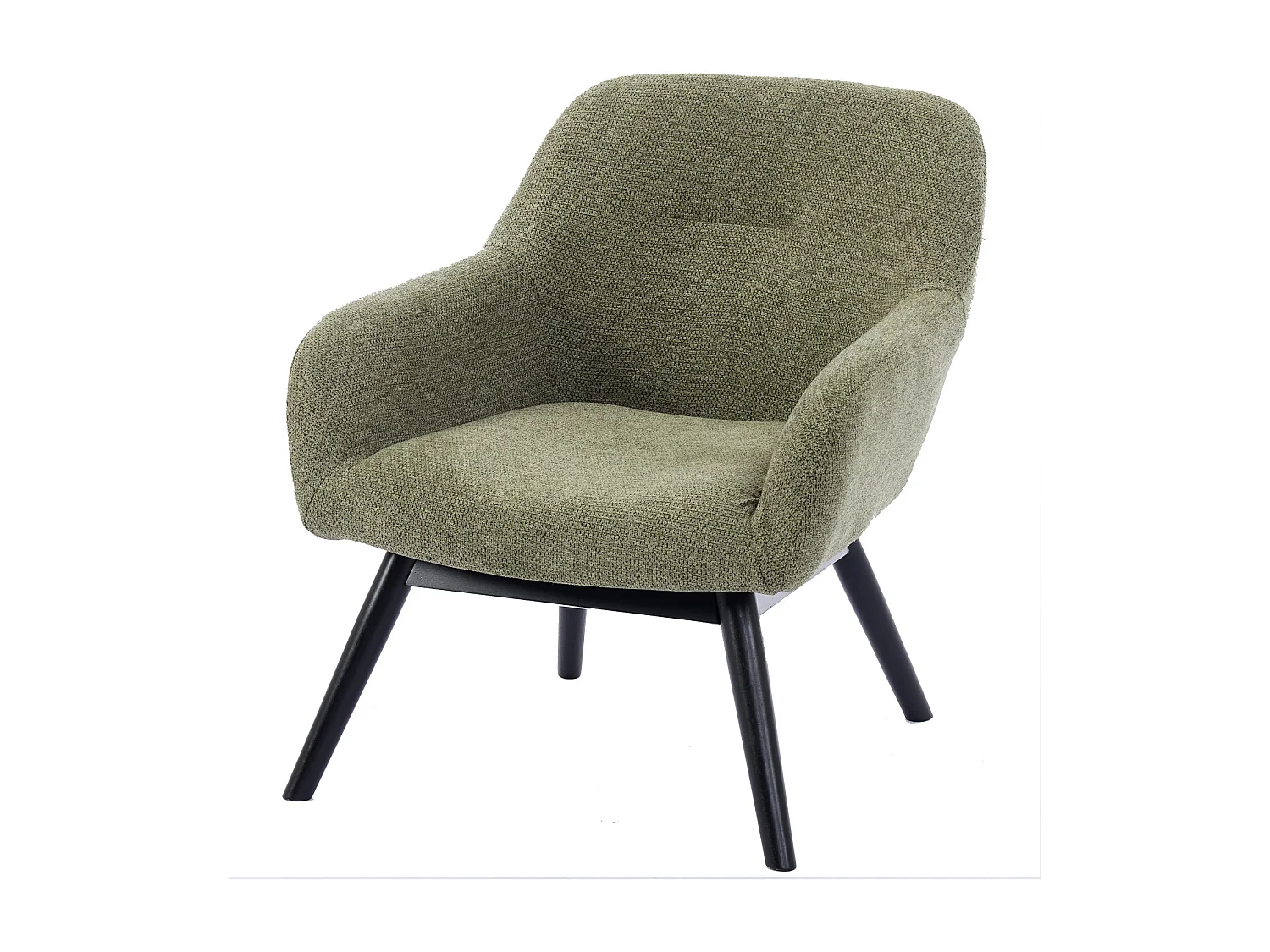 MALMO-Sillón de madera negra y tela Trendy Sauge