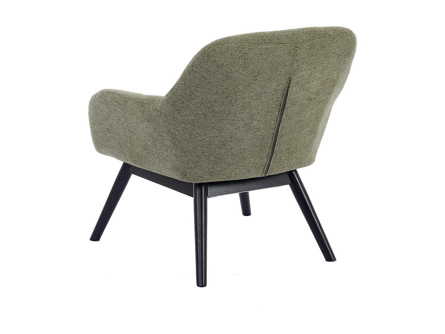 MALMO-Sillón de madera negra y tela Trendy Sauge